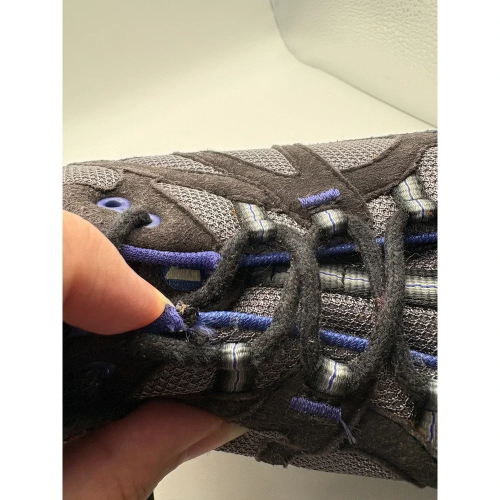 Merrell Womens J55684 Hiking Shoes Black Grey Purple Low Top Trail Sneakers 10